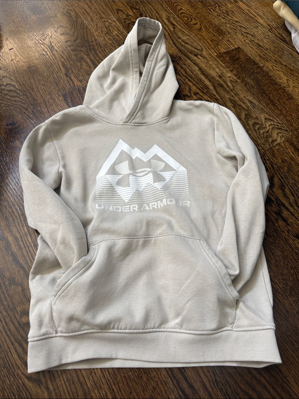 Under Armour Men's Light Cream Pullover Hoodie with Logo